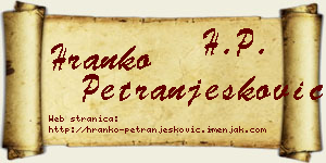 Hranko Petranjesković vizit kartica
